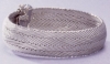 Platinum Rings - Italian Textured & Woven Bracelet In Choice Of 14k White Or Yellow Gold