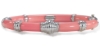 14kt white Gold Hinged Bangle w Pink Enamel