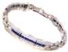 Art Jewelry - 14kt White Gold Diamond And Sapphire Bracelet 7"