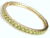 Pink Heart Pendant - 14kt Gold Studded Peridot Bangle