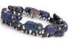 Diamonds For Sale - CLEARANCE SALE - 18k White Gold Diamond Sapphire Elephant Bracelet