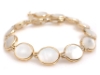 Silver Beads - 14kt Gold Oval Link Mother Of Pearl Bracelet 7"