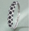 Diamond Bangle - 18k Black & White Diamond Hinged Bangle