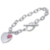 Sterling Silver Toggle Bracelets - Sterling Silver Bracelet With Heart Toggle