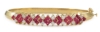 Gold Belly Ring - Ruby And Diamond Bangle