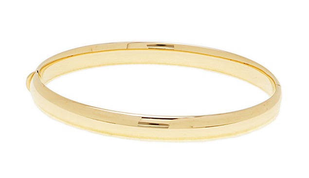  14k yellow gold shiny hinged bangle