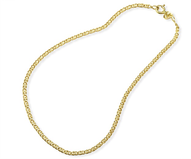 Ankle Bracelets - 14k Yellow Gold Cable Link Ankle Bracelet