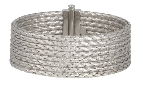 14k Gold Bracelets - 14k White Gold Chunky Bracelet