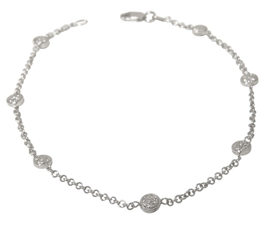 Ankle Bracelets White Gold Anklet With Round Stations