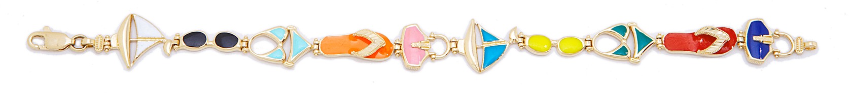 14kt Gold Enamel Beach Bracelet