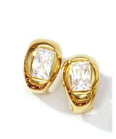 14k gold large Cubic Zirconia Earrings with omega backs