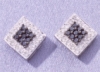 Two Tone Claddagh Rings - 14k White Gold Black And White Diamond Square Earring