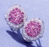 Birthstone Charm - 18k White Gold Ring With Pink Sapphires & Diamond