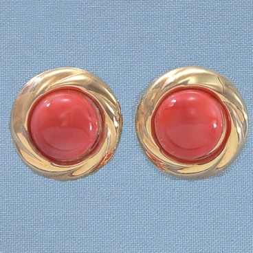 Wedding Bands Diamond - E2942PE2942 14kt Gold Coral Clip Button Earrings