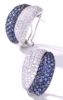 Blue Topaz White Gold Rings - 14kt White Gold Earring W Blue Sapphires & Diamonds