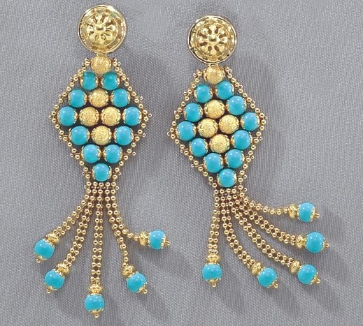 Turquoise Jewelry Design - Turquoise Jewelry 18kt Gold Design Turquoise Earrings