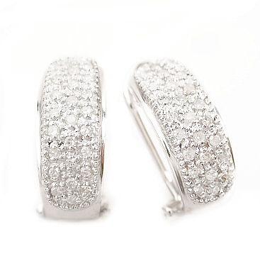 Earring Backs - 14k Pave-set Diamond Earrings With Clip Post Backs