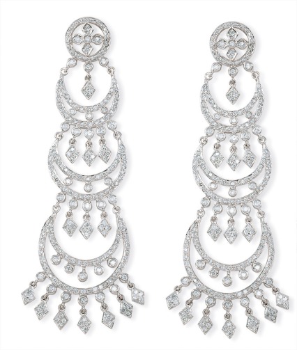 Earrings Chandelier Gold - CLEARANCE Long And Stunning Diamond Chandelier Earrings In 18k White Gold