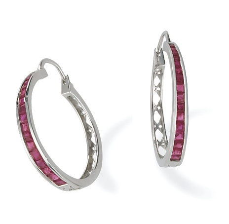 "Every woman needs a perfect pair of Sterling Silver and Ruby hoop earrings.