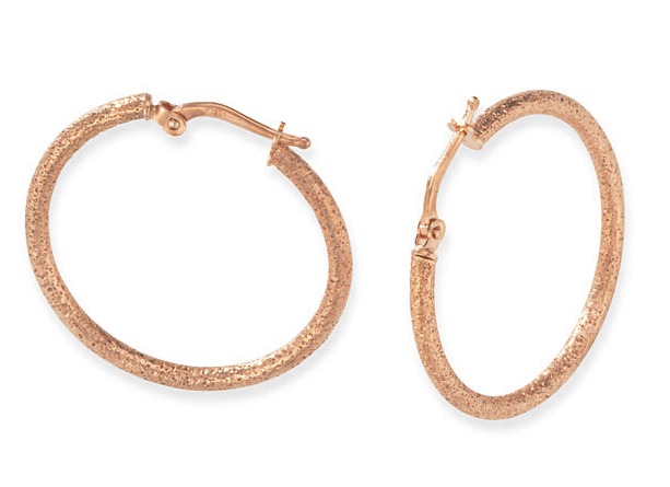 Rose Gold Hoop Earrings - 14kt Rose Gold Hoop Earrings