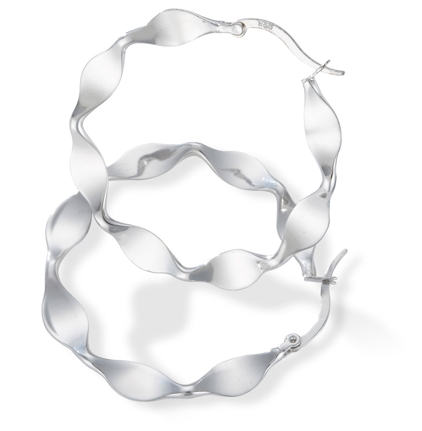 Sterling Silver Hoop Earrings - Sterling Silver Design Hoop Earrings