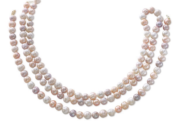 Gold Chain Jewelry - Stunning Multi-Color Pearl Necklace