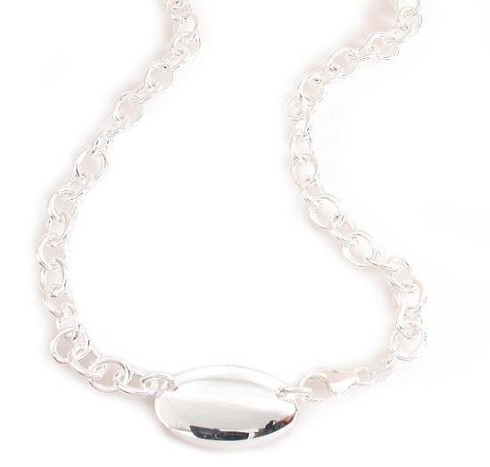 Engraveable Sterling tag & link Necklace