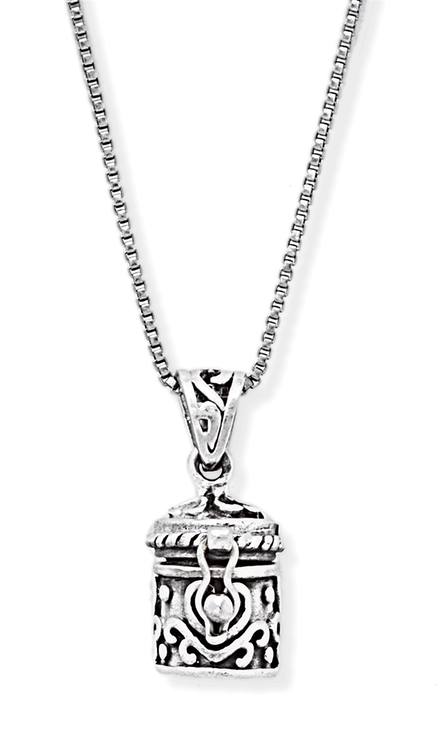 Prayer Box Necklace - Sterling Silver Prayer Box Necklace