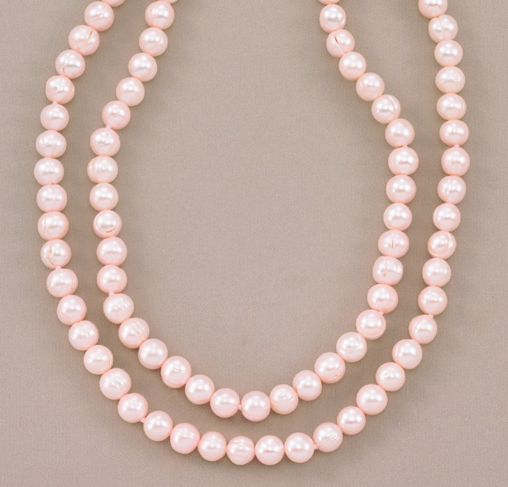 Pink Pearl Necklaces - Pink Pearl Pullover Necklace - 36"