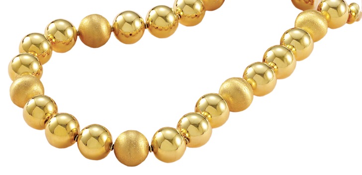 18k Gold Necklaces - Spectacular 18K Gold Ball Necklace