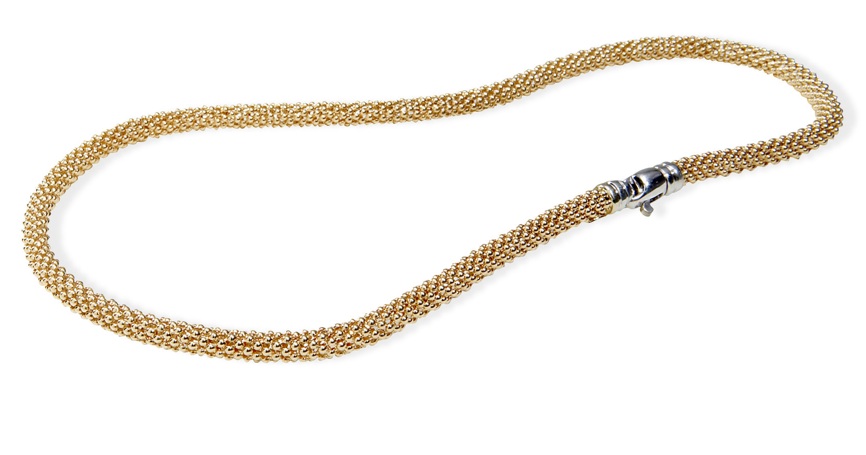 Gold Necklaces - 14k Yellow Gold Thick Mesh Necklace