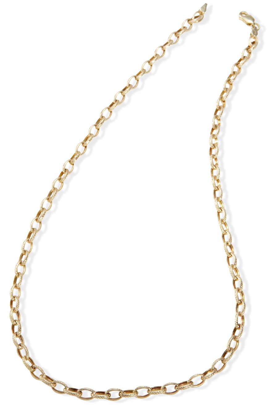14k Gold Necklaces - 14k Yellow Gold Textured Oval Link Necklace Or Bracelet