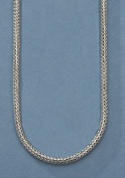Silver Necklaces - 3.5mm Thick Sterling Silver Wheat Chain Necklace