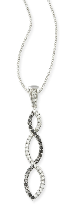 Black And White Necklace - Braided 14k White Gold Black & White Diamond Necklace
