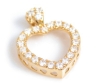Pearl Pendant Necklaces - 14kt Gold Open Heart Pendant W Cubic Zirconia Studs
