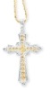 Onyx Gold Earrings - 14k 2-tone Gold Diamond Cross Pendant