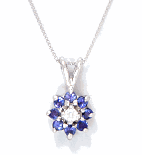 Circle Pendants Diamond Gold - 14k White Gold Diamond And Tanzanite Circle Pendant