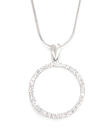 Circle Pendants Diamond Gold - 14k White Gold Diamond Circle Pendant