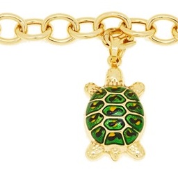 14k Gold Pendants - Enamel Turtle 14k Gold Pendant