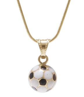 14kt gold and enamel soccer ball pendant