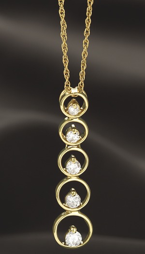 Circle Pendants Diamond Gold - 14k Gold Multi Circle Diamond Journey Pendant