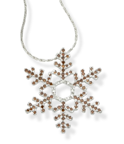 Diamond Snowflake Pendant - Champagne Diamond Snowflake Pendant