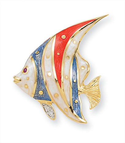Pin Pendant Enamel Sunfish Charm