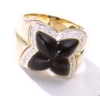 Men Watches - 14kt Gold Ring With Black Onyx & Diamond Design