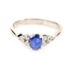 Blue Topaz White Gold Rings - 14k White Gold Diamond & Sapphire Ring