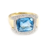 briolette blue topaz & diamond ring