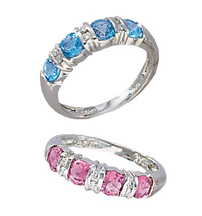 Aquamarine White Gold Rings - Birthstone & Diamond Ring