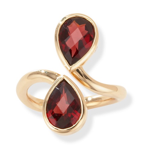 Pear Garnet Ring - Pear Shaped Garnet Ring In 14kt Gold