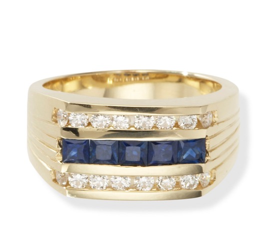 Mens Diamonds Rings - Mens Sapphire Ring With Diamonds