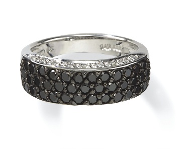 Black Diamond Rings - 14kt White Gold White And Black Diamond Ring